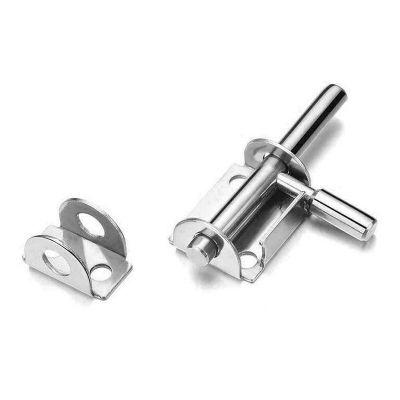 1pc Door Latch Stainless Steel Solid Sliding Bolts Latch Hasp For Office Appliance Wood Furniture Safety Hardware Door Hardware Locks Metal film resis