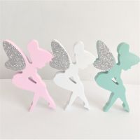 Wood Angels With Ornament Figurine Decoration Room Kids