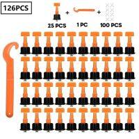 126ชิ้น/ชุดเครื่องมือปรับระดับตัวเว้นระยะกระเบื้องเวดจ์ระดับตัวปรับระดับกระเบื้องคีมสเปเซอร์ปรับระดับ