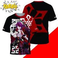 2023 Customized Fashion Yabaii Genshin Impact Cryo Element Character Premium Full Bleed Anime T-Shirt Black Shirt Round Neck，Contact the seller for personalized customization