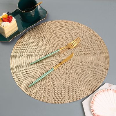 6/4PCS Round Placemats Restaurant Dinning Table Wheat Ear Pattern Decoration Mat Hollow PVC Wheat Meal Tablemat Steak Plate Pad