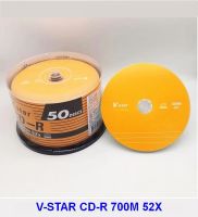 แผ่นดิสก์ CD-R เปล่าสีเงินแบบ Verbatim แผ่น CDR 80Min 700MB 52X 50แพ็ค