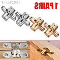 ✎✲✓ 1 Pair Invisible Cross Hinge Hidden Concealed Door Cabinet Cupboard Wooden Boxes Hardware Tool Door Hinges