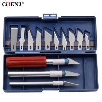 【YF】 13Pcs Carving Craft Sculpture Paper Cutting Blade Precision Engraving Cutter Non-Slip Hand Tool Art Hobby Repair Set