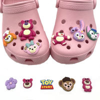 BT 10ชิ้น Crocs อุปกรณ์ตกแต่งกระดุมกระดุมรูปการ์ตูน Kuromi Melody ลายดาว Dailu Strawberry Bear Sanrio