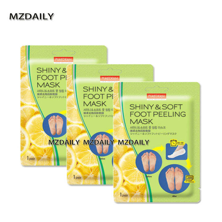 SET OF 3 ）PUREDERM Shiny & Soft Foot Peeling Mask Lazada PH