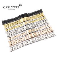 CARLYWET 20 21มม. สีเงินกุหลาบสีดำ316L Sol นาฬิกาสแตนเลส B สายรัดเข็มขัดสำหรับ Submariner