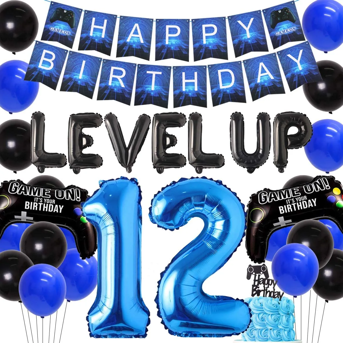 Video Game 12th Birthday Party Decorations 12 Years Old Birthday Supplies With Game Controller Level Up Balloons For Boys Girls