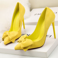 Women Casual Pumps Korea Style Newest Female High Heels Pumps Fashion Stiletto Pointed Toe Sexy Suede Womens High Heels Shoes