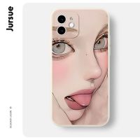 Ready Stock! JURSUE เคสไอโฟน เคสซิลิโคนนุ่มกันกระแทกการ์ตูนน่ารักตลก เคสโทรศัพท์ Compatible for iPhone 14 13 12 11 Pro Max SE 2020 X XR XS 8 7 6 6S Plus พลัส XYH513