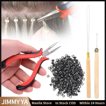 200 Silicone MICRO BEADS Feather Hair Extension TOOL KIT-Hair