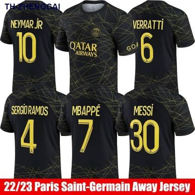 Newest✵ YP3 2022-2023 Paris Saint-Germain PSG Third Away Football Jersey Messi Mbappe Ramos Neymar Verratti Fans Tee PY3