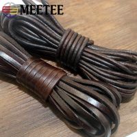 Meetee 1.5-10mm 5Meter Round Flat Leather Rope DIY Bracelet Necklace Jewelry Vintage Cowhide Cord Handmade Decoration CD203