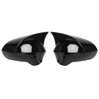 1Pair Car Mirror Cover Caps Parts Accessories for Seat LEON 1P IBIZA 6J EXEO 3R 2008-2017 Side Rear View External Part (Black)