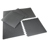 ✉♈ Barbell High Density Interlocking Puzzle Mat .50-in Thick EVA Foam Exercise Gym Flooring Black 6 Pieces 20.78 Sq ft