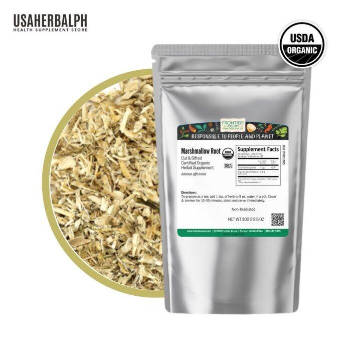 Frontier Organic Marshmallow Root Herbal Tea for GERD Acid Reflux