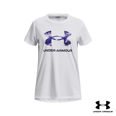 Under Armour UA Girls Tech™ Print Fill Big Logo Short Sleeve อันเดอร์ อาร์เมอร์ เสื้อออกกำลังกายสำหรับเทรนนิ่ง สำหรับเด็กผู้หญิง