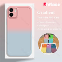 NIWINEE เคสโทรศัพท์เต็มรูปแบบ TPU ไล่ระดับสีสำหรับ Redmi A1/Redmi ที่ป้องกันการกล้องวงจรปิดแบบสี A2ป้องกันเคสนิ่มใส่โทรศัพท์การตกกระแทกซิลิโคนฝาหลัง DJ01-1กันกระแทก