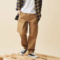 2023 New Fashion version BIGBOOM New Ami Khaki American Retro Workwear Khaki Loose Trousers Deck Pants