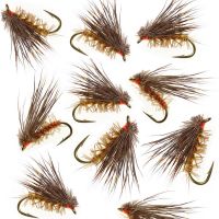 10Pcs/Lot Artificial Insect Bait Lure Deer Hair Dry Fly Fishing Lures Soft Sea Bass Trout Fishing Fly Floating Bait Accessories Accessories