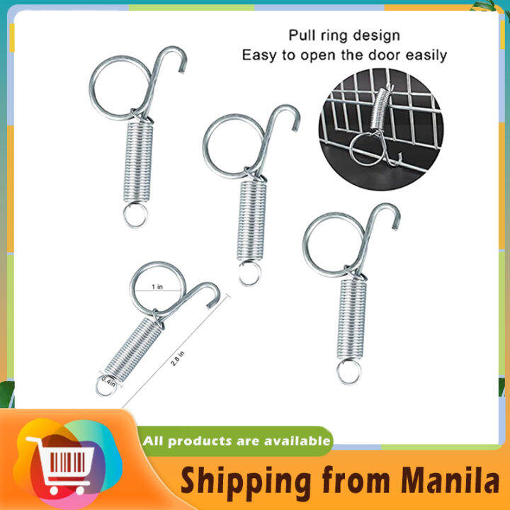 10Pcs Spring Lock Hook Metal Cage Lock for Birds Chicken Rabbit Cage