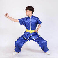 Wushu ชุดการแสดงบนเวทีแขนสั้น Tai Chi เสื้อผ้า Kung Fu ชุด Taijiquan Practice สวมใส่เด็กผู้ใหญ่