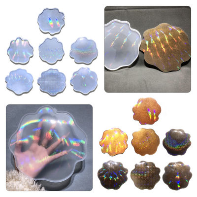 Mold Epoxy Resin DIY Silicone Laser Light Decoration Molds Coaster Cup Pad Tray