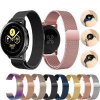 สายรัดตาข่ายแม่เหล็ก,สำหรับ Samsung Galaxy Watch 42มม. 46มม. Watch3 41มม. 45มม. Active 2สายข้อมือโลหะสำหรับเกียร์ S3สายนาฬิกาสปอร์ต