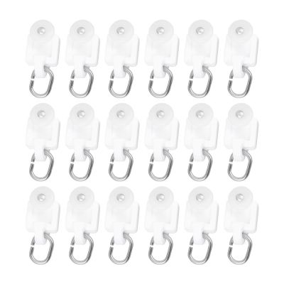 ✳☑ 50PCS Curtain Glider Hooks Bendable Curtain Track Pulley Curtain Mute Wheel Curtain Track Carrier Hooks for Flexible Ceiling