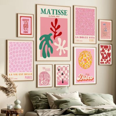 บทคัดย่อ Matisse ดอกไม้ตลาดสายย้อนยุคดิสโก้โปสเตอร์-ผ้าใบผนังศิลปะภาพพิมพ์สำหรับห้องนั่งเล่นตกแต่ง