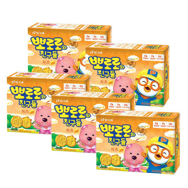 Binggrae Pororo and friends. Cheese flavor 65g 5pcs | Lazada