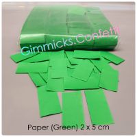 กระดาษตัด เปเปอร์ชู๊ต สีเขียว แบบไม่เงา  ขนาด  2 × 5 ซม. / 1 กิโลกรัม Confetti Paper Shoot Non Metallic Green Color Size 2 x 5 cm /  1 kg