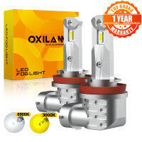 OXILAM 2x H8 H11 LED Fog Light Bulbs H9 H10 H16JP 9145 9006 CSP LED Fog Lamp CANBUS 6500K 3000K Yellow Car Daytime Running Light