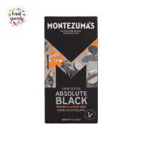 Montezumas Absolute Black Orange &amp; Cocoa Nibs Dark Chocolate 90g มอนเตซูมา แอบโซลูท แบล็ค ออเรนจ์ &amp; โกโก้ นิบส์ ดาร์ก ช็อกโกแลต 90 กรัม