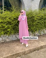 ชุดมุสลิมชุดเดรสมุสลิม muslimdress abaya ชุดเซ็ตเสื้อกางเกง รุ่นJasmin ขนาดฟรีไซซ์