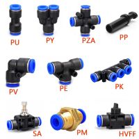 Pneumatic Connector Pipe Connector Air Quick Push In Connector 4mm 6mm 8mm 10mm 12mm PU PY PK PV PE PZA PM HVFF Hose Connector