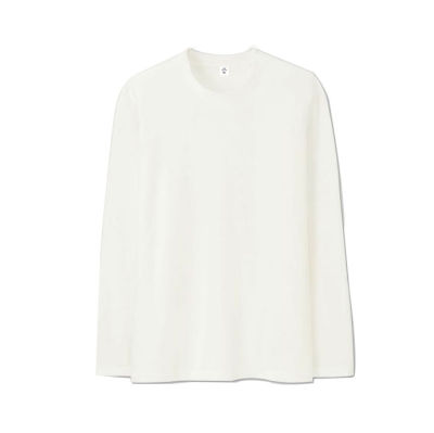 Tatchaya เสื้อยืด คอตตอน สีพื้น คอกลม แขนยาว White (สีขาว) Cotton 100% Long Sleeve