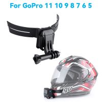 ♀◙❀ Full Face Helmet Chin Bracket For GoPro Hero 11 10 9 8 7 5Yi 4K For Insta360 Foldable Camera Strap Front Mount Accessories