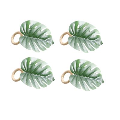 Green Leaf Napkin Rings,Napkin Ring Holders for Formal / Casual, Dining Table Decor,Party Decoration