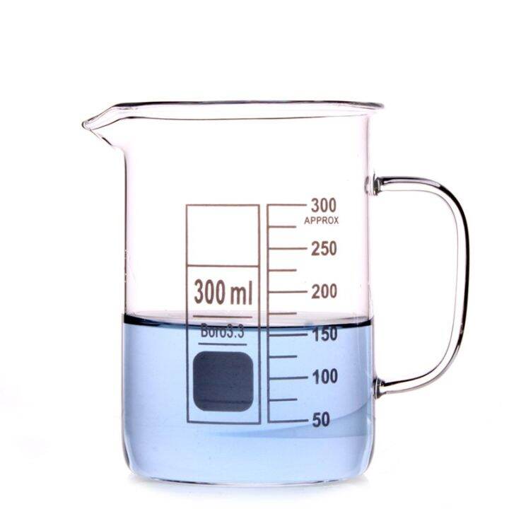 300ml Glass Beaker Mug Cup With Handle 3.3 Borosilicate Lab Glassware