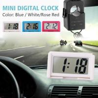 Universal DIY Time Display Digital Clock MotorcycleCar Vehicle Truck Auto Self-Adhesive Electronic Convenient Digital Clock Clock Bracket Durable Time Car Dashboard L4H7