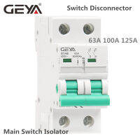 LIG GEYA GYH8 Din Rail ฟังก์ชั่นสวิตช์หลัก2ขั้วสวิตช์ตัวแยกเบรกเกอร์400VAC DP Breaker