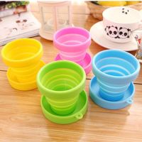 30Pcs A1465 Candy Colored Travel Silicone Folding Cup Outdoor Sports Telescopic Advertising Mouthwash Cup