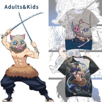 the T-shirt Is 2023 Printed with the Anime "demon Killer" Kimetsu No Yaiba Japanese Adult Version. Fashion Versatile Style