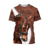 2023 3D Printing Horse Shirt Unisex Fashion Womens Men Tee Shirt Large Loose O-Neck Casual Short Sleeve T Shirt Horse Clothes