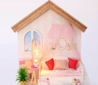 BarbieBaby บ้านตุ๊กตา DIY มาพร้อมเฟอร์นิเจอร์ มีไฟสวยงาม