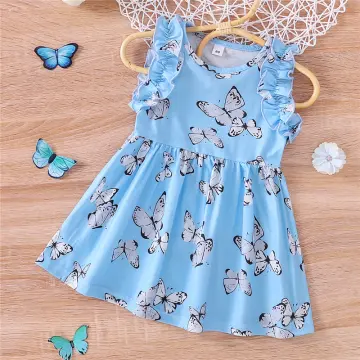 Toddler Baby Girls Summer Butterfly Dress Little Girls Short Puff Sleeve  Playwear Princess Party Dress, Blue, 18-24 Months : Buy Online at Best  Price in KSA - Souq is now Amazon.sa: Fashion