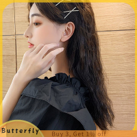 Butterfly ปิ่นปักผมคริสตัล2ชิ้นกิ๊บหนีบผมไรน์สโตน X คลิปหนีบผมแบบเรียบง่าย