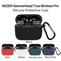 Soft Silicone Protective Case For Razer Hammerhead True Wireless Pro Waterproof Cover Wirless Earphones Headset Sleeve With Hook Wireless Earbud Cases