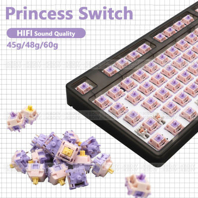 MMD Princess Switch สัมผัสเชิงเส้น38/45/53/48/60G วัสดุสวิทซ์คีย์บอร์ดแมคคานิคอลเสียง HIFI PTFE DIY 5พิน